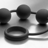 Анальные шарики Tom of Finland Silicone Cock Ring with 3 Weighted Balls купить в секс шопе