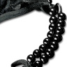 Черные трусики Crotchless Pleasure Pearls XL-XXL с бусинами и анальным стимулятором купить в секс шопе