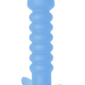 Голубая  анальная пробка с вибрацией Twisted Anal Plug - 13 см. купить в секс шопе