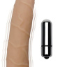 Телесная насадка-вибратор для двойного проникновения - 17 см. купить в секс шопе