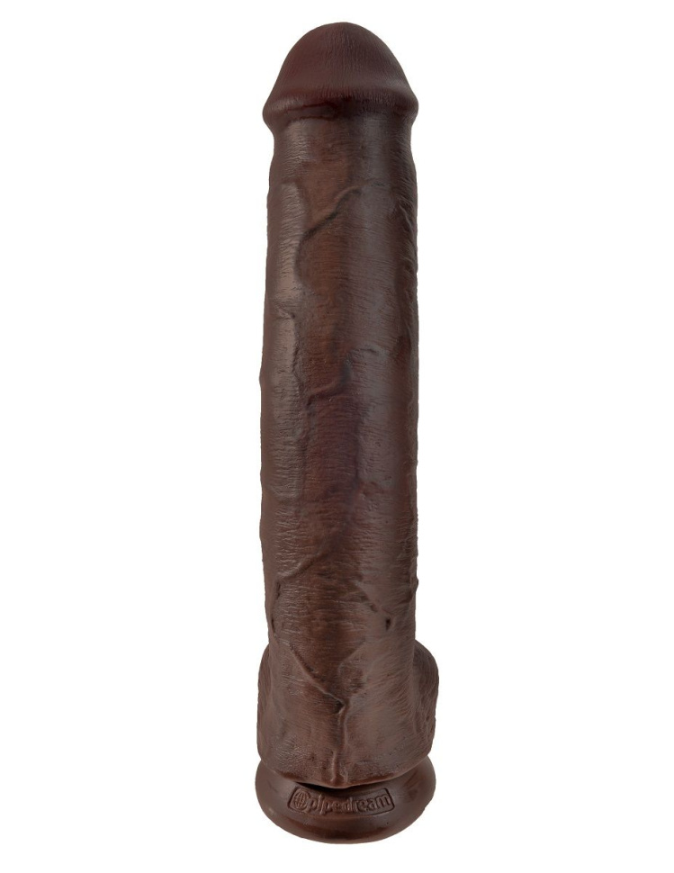Коричневый фаллоимитатор-гигант 15  Cock with Balls - 40,6 см. купить в секс шопе