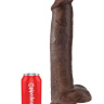 Коричневый фаллоимитатор-гигант 15  Cock with Balls - 40,6 см. купить в секс шопе