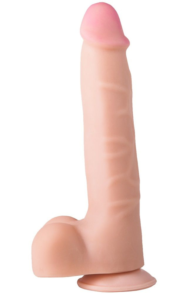 Рельефный фаллоимитатор из неоскин - 22,5 см. купить в секс шопе