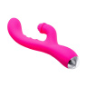 Розовый силиконовый вибратор Idol с клиторальным стимулятором - 22,4 см. купить в секс шопе