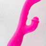 Розовый силиконовый вибратор Idol с клиторальным стимулятором - 22,4 см. купить в секс шопе