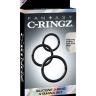 Набор из трех черных эрекционных колец Silicone 3-Ring Stamina Set купить в секс шопе