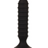 Чёрный ребристый массажер для анальной стимуляции MENZSTUFF RIBBED TORPEDO DONG - 15 см. купить в секс шопе