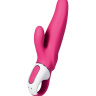 Ярко-розовый вибратор  Satisfyer Vibes Mr. Rabbit с клиторальным отростком - 22,1 см. купить в секс шопе