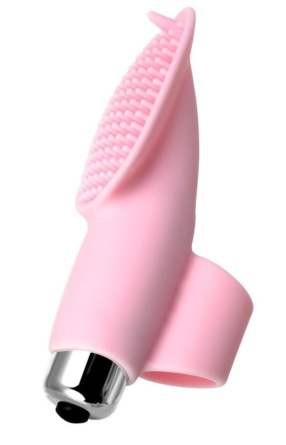Нежно-розовая вибронасадка на палец JOS TWITY - 10,2 см. купить в секс шопе