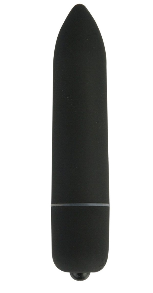 Чёрная удлинённая вибропуля Power Bullet Black - 8,3 см. купить в секс шопе