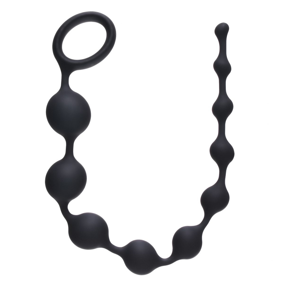 Чёрная анальная цепочка Long Pleasure Chain - 35 см. купить в секс шопе