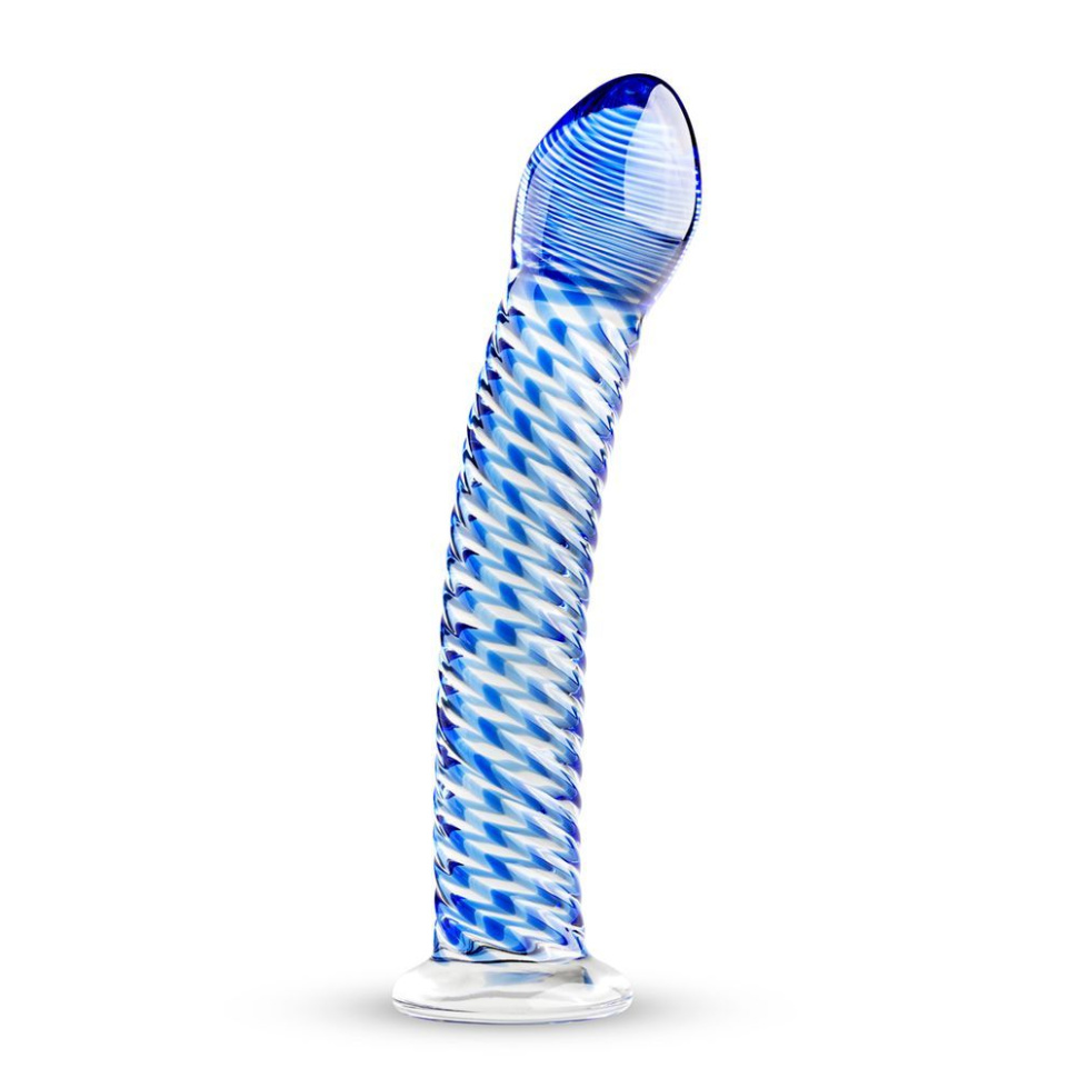 Голубой стеклянный фаллоимитатор Glass Dildo No.5 - 18 см. купить в секс шопе