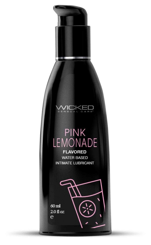 Лубрикант с ароматом розового лимонада WICKED AQUA Pink Lemonade - 60 мл. купить в секс шопе