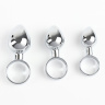 Набор из 3 серебристых анальных пробок с кольцом купить в секс шопе
