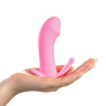 Нежно-розовый стимулятор с клиторальным отростком - 11,9 см. купить в секс шопе