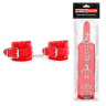 Красные мягкие наручники на регулируемых ремешках купить в секс шопе