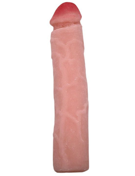 Телесный фаллоимитатор без мошонки из ультраскин - 23,5 см. купить в секс шопе