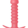 Розовая анальная пробка с вибрацией Twisted Anal Plug - 13 см. купить в секс шопе