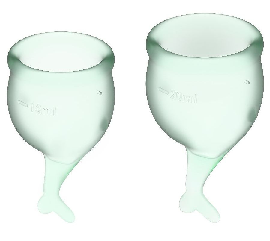 Набор зеленых менструальных чаш Feel secure Menstrual Cup купить в секс шопе
