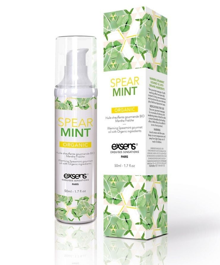 Разогревающее массажное масло Gourmet Spearmint Organic с органическими ингредиентами - 50 мл. купить в секс шопе