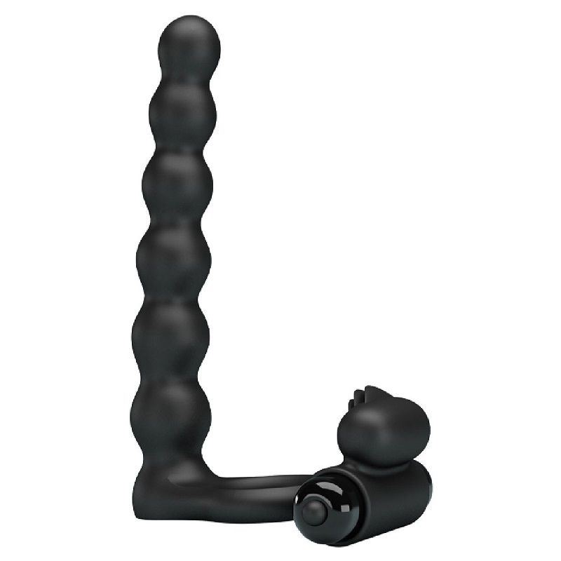 Черная насадка для двойной стимуляции Hercules Penis Sheath III - 15,3 см. купить в секс шопе