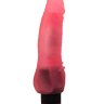 Розовый гелевый вибратор с шипами у основания - 17,8 см. купить в секс шопе