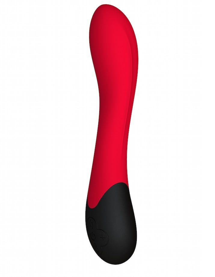 Красный вибратор Lynx для стимуляции точки G с нагревом - 20,8 см. купить в секс шопе