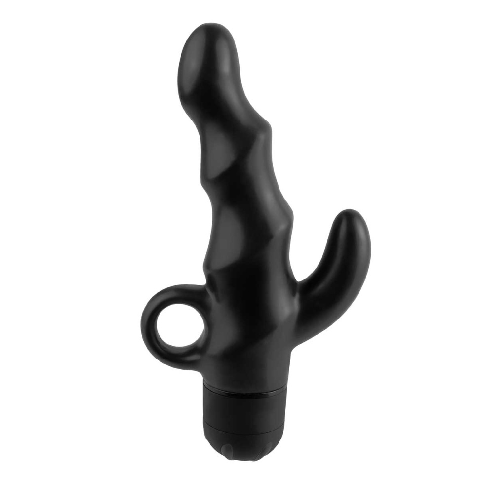Анальный вибромассажёр простаты с отростком Vibrating P-Spot Spiral - 19,4 см. купить в секс шопе