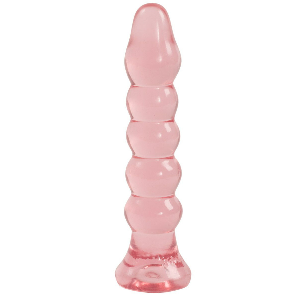 Анальная елочка из розового геля Crystal Jellies Anal Plug Bumps - 15,2 см. купить в секс шопе