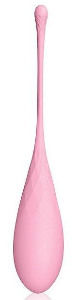 Нежно-розовый каплевидный вагинальный шарик со шнурком купить в секс шопе