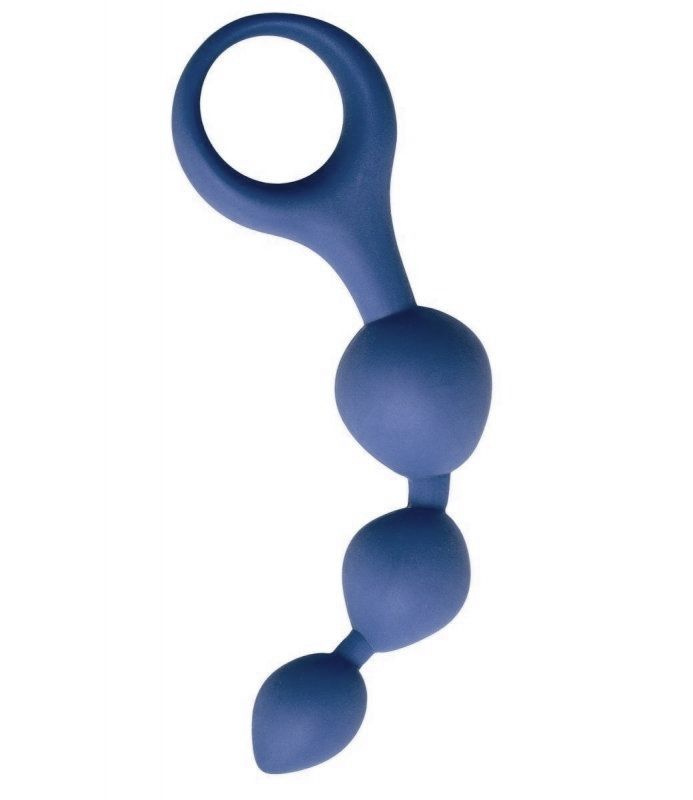 Синяя анальная цепочка Anal Chain с ручкой-кольцом купить в секс шопе