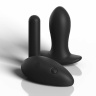 Черные трусики Remote Lace Peek-a-Boo XL-XXL с вибрацией и анальным стимулятором купить в секс шопе