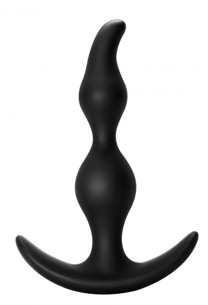Чёрная анальная пробка Bent Anal Plug Black - 13 см. купить в секс шопе
