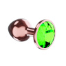 Пробка цвета розового золота с лаймовым кристаллом Diamond Emerald Shine S - 7,2 см. купить в секс шопе