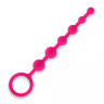 Розовая анальная цепочка из 6 шариков - 21 см. купить в секс шопе
