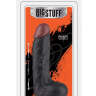 Чёрный фаллоимитатор с коричневой головкой BIGSTUFF 7.5INCH - 19 см. купить в секс шопе