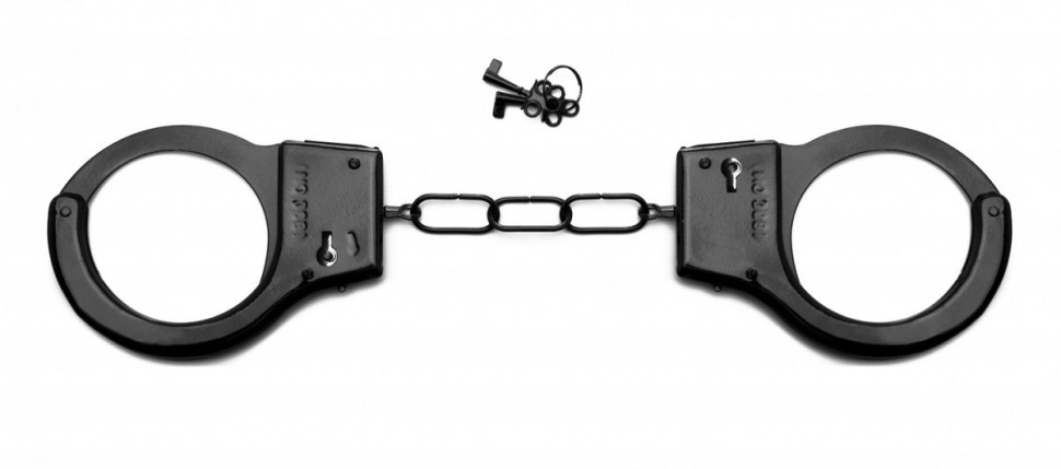 Чёрные металлические наручники SHOTS TOYS Black  купить в секс шопе