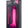 Прозрачно-розовый, светящийся в темноте фаллоимитатор - 18,5 см. купить в секс шопе