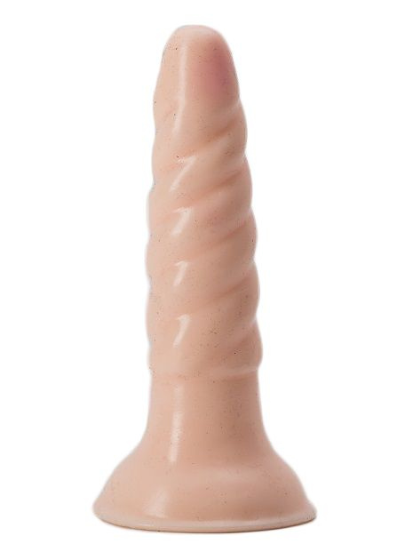 Телесная анальная пробка со спиралевидным рельефом - 15 см. купить в секс шопе