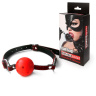 Красно-черный пластиковый кляп-шарик с отверстиями Ball Gag купить в секс шопе