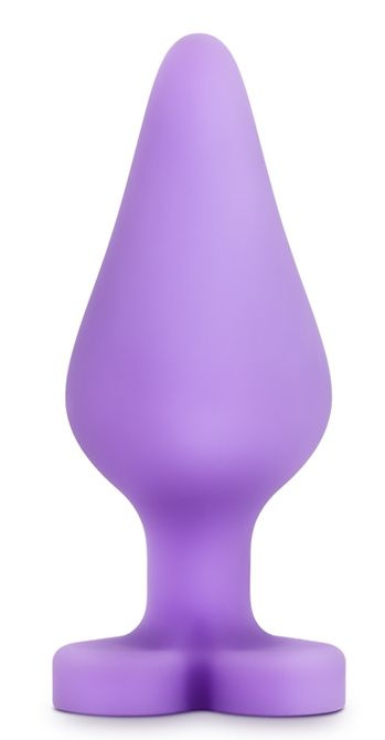 Фиолетовая анальная пробка Naughty Candy Heart Do Me Now - 8,9 см. купить в секс шопе