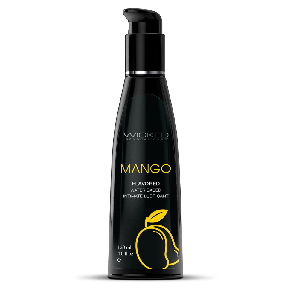 Лубрикант на водной основе с ароматом манго Wicked Aqua Mango - 120 мл. купить в секс шопе