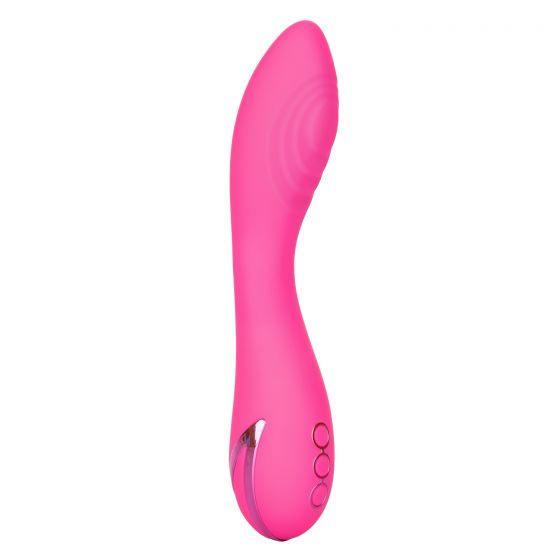Розовый вибратор Surf City Centerfold с пульсирующим воздействием - 16 см. купить в секс шопе