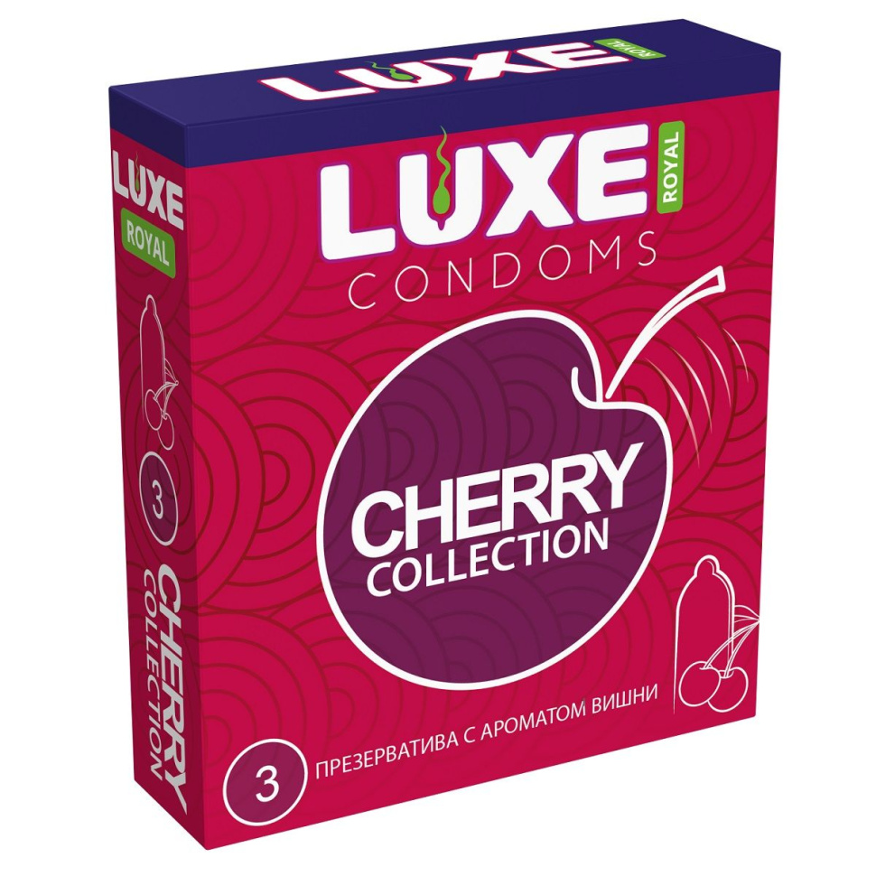 Презервативы с ароматом вишни LUXE Royal Cherry Collection - 3 шт. купить в секс шопе