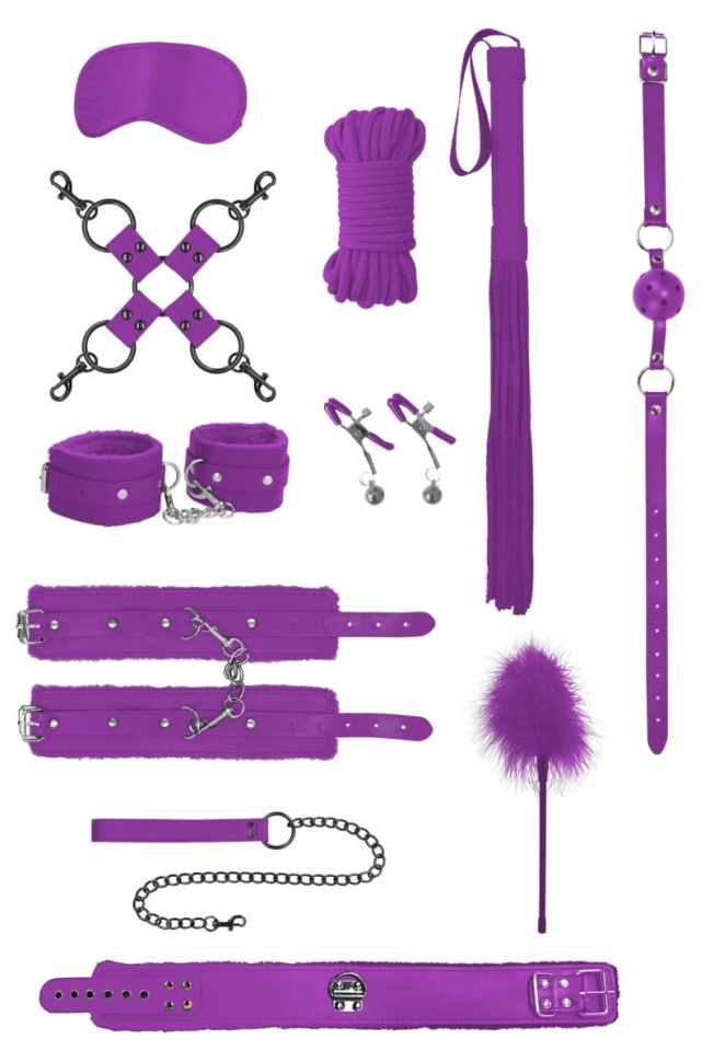 Фиолетовый игровой набор БДСМ Intermediate Bondage Kit купить в секс шопе