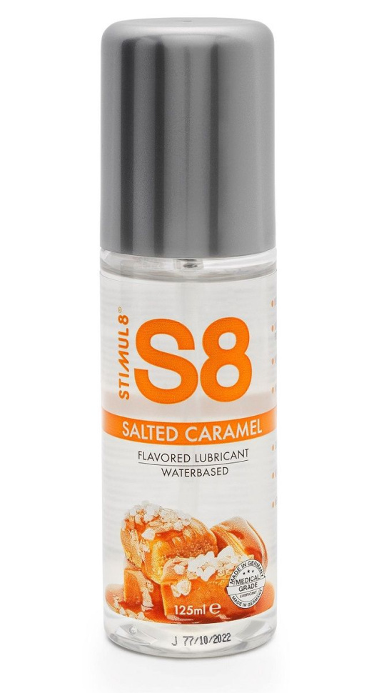 Смазка на водной основе S8 Flavored Lube со вкусом соленой карамели - 125 мл. купить в секс шопе