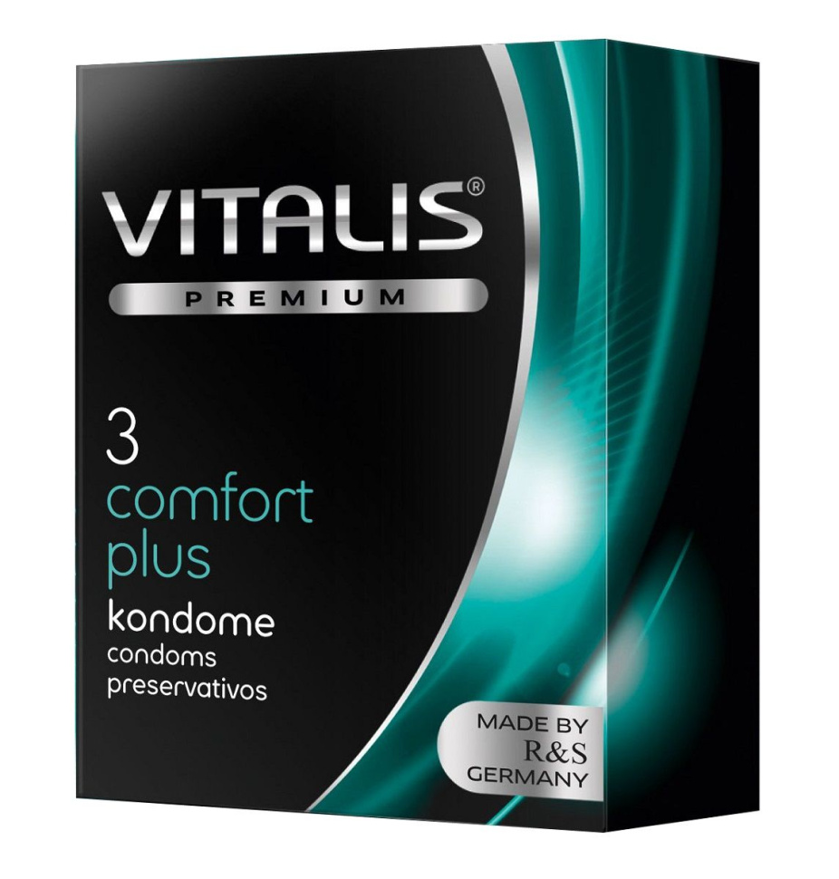 Контурные презервативы VITALIS PREMIUM comfort plus - 3 шт. купить в секс шопе