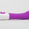 Фиолетовый силиконовый вибратор с 9 видами вибрации и пульсации - 19 см. купить в секс шопе