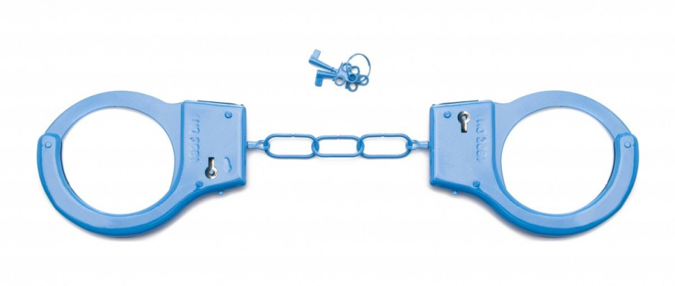 Голубые металлические наручники SHOTS TOYS Blue  купить в секс шопе