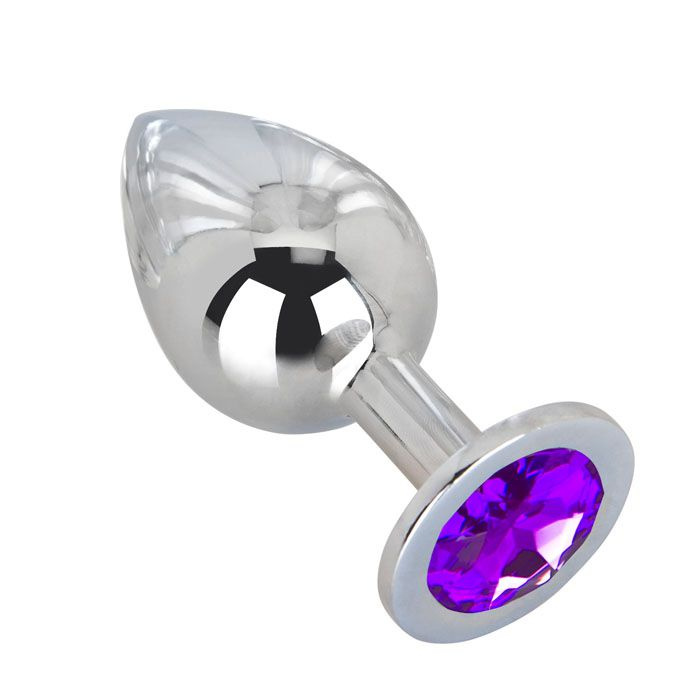 Большой плаг из стали с фиолетовым кристаллом Violet Dream - 9,5 см. купить в секс шопе
